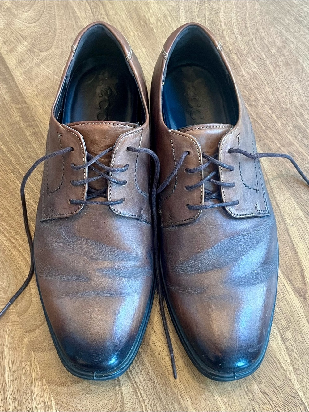 ECCO Melbourne Brown Leather Derby Comfort Oxford Shoes Men’s 9